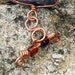 Faceted Wirewrapped Cufflinks - Thunder Egg - Gentlemen's Wirework Cuff Links with Copper Wire and Speckled Stone