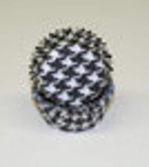 60 Black and White Houndstooth Cupcake Liners