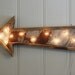 light fixture lamp metal sign hotel arrow handmade Industrial rust Farmpunk