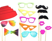 Photo Booth Props - The Totally 80s Collection - 14 piece prop set - Birthdays, Weddings, Parties - Photobooth Props