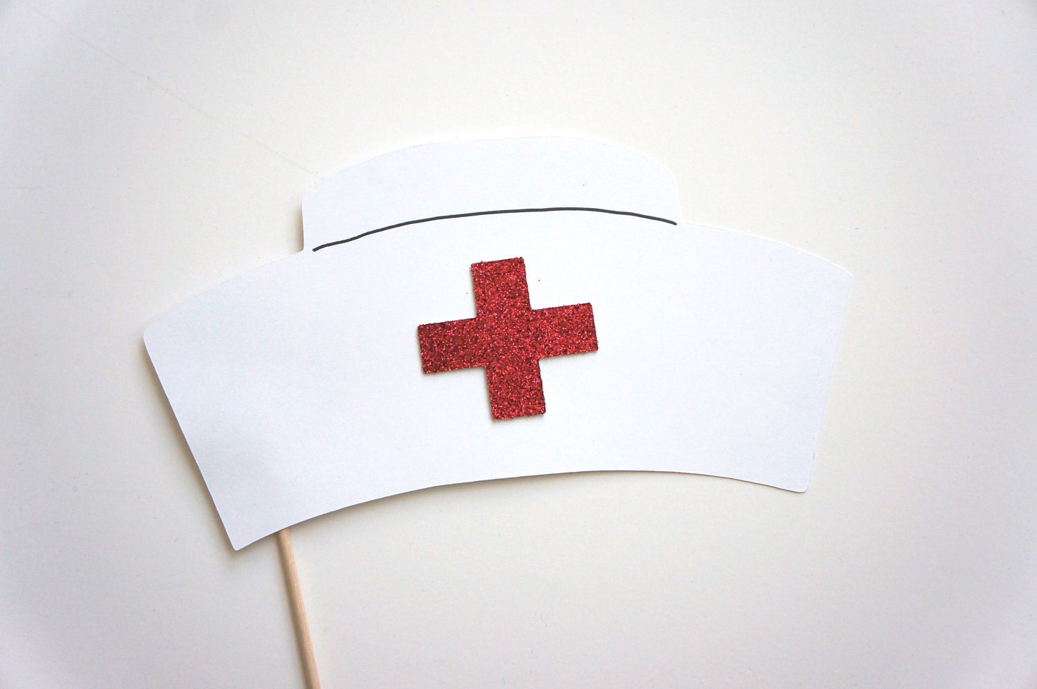 Photo Booth Props - Nurse Hat  with GLITTER cross - Nurse Hat Photobooth Props