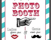 Photo Booth Props - Photo Booth Sign  - Ladies and Gents - Vintage Colors - Photobooth Props - vintage wedding