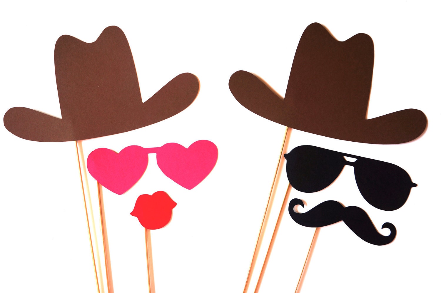 Photo Booth Props The Cowboy and Cowgirl by TheManicMoose on Etsy