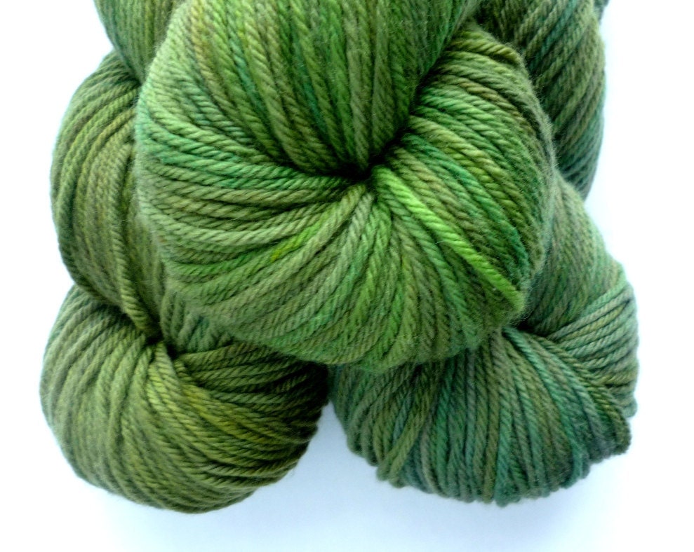Hand Dyed Yarn - Superwash Merino Wool Worsted Weight in Tundra Colorway