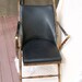 1860s English CAMPAIGN CHAIR no. 2 Chinoiserie  oak leather brass faux bamboo Hollywood Regency lines Italian