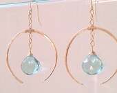 Hannah Earrings // Spring / Summer 2012 //  14K gold fill and Aqua Quartz