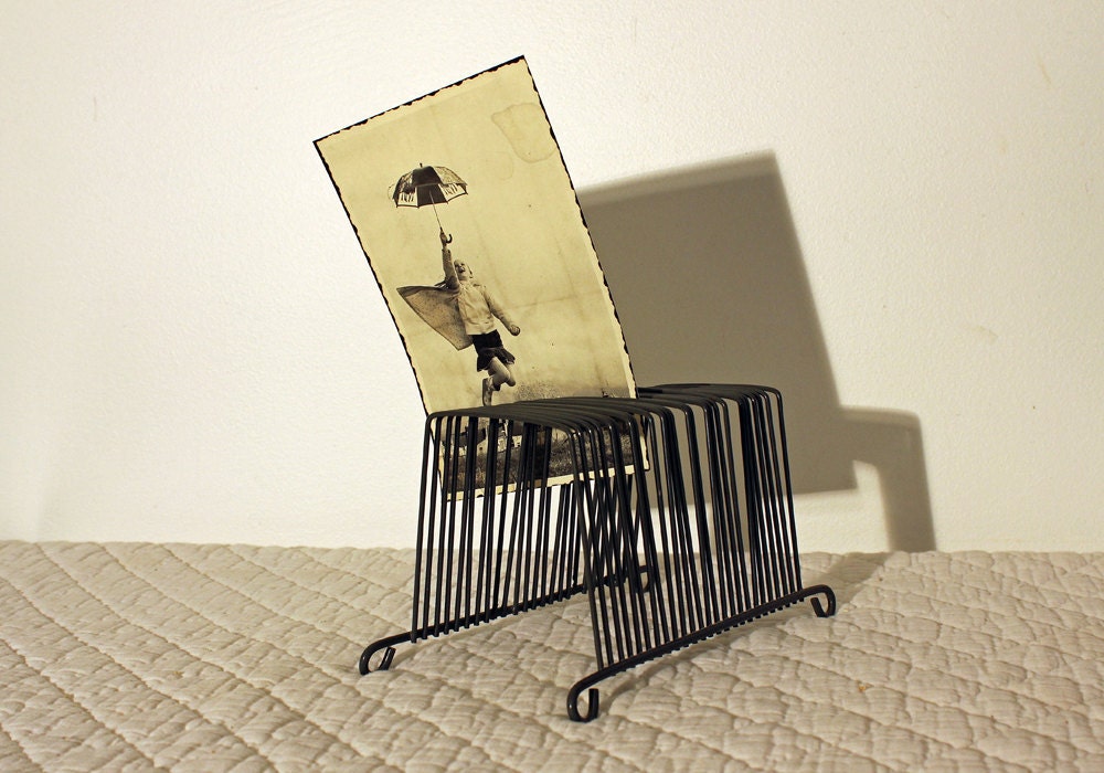 Vintage Industrial Wire Mail Sorter - Office Organizer - Files - Photos