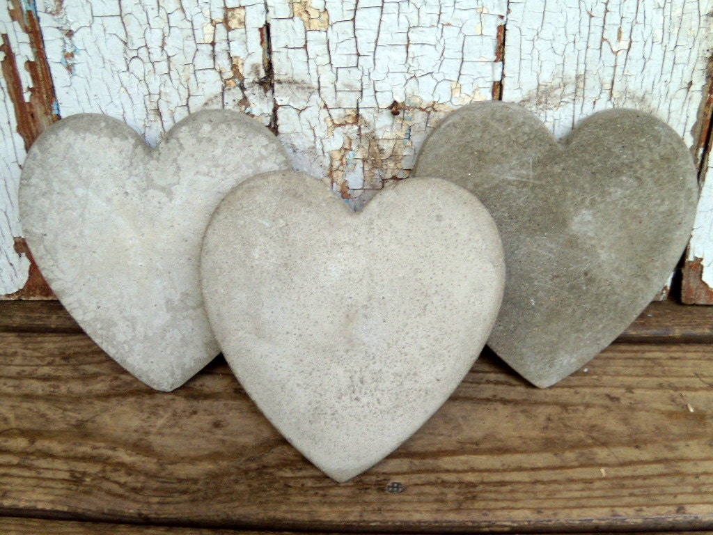Concrete Hearts - Garden Accent - Mothers Day Gift