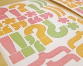 Punctuation Stickers - Large Heidi Swapp Exclamations 2 Sheets in Bright Pink, Orange and Green - Destash