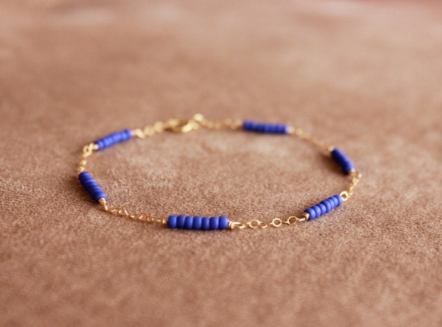 cornflower blue - dash gold bracelet