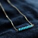 arizona turquoise - beaded bar gold necklace