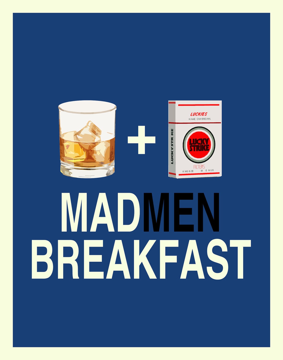 MADMEN BREAKFAST 11" x 14" Poster Print / Minimalist Design / Digital Creation