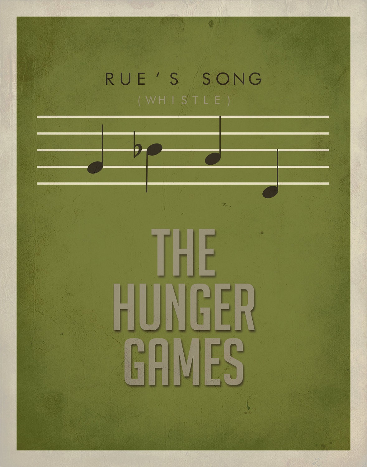 Rue's Song Hunger Games Inspired Poster 11" x 14" in Green
