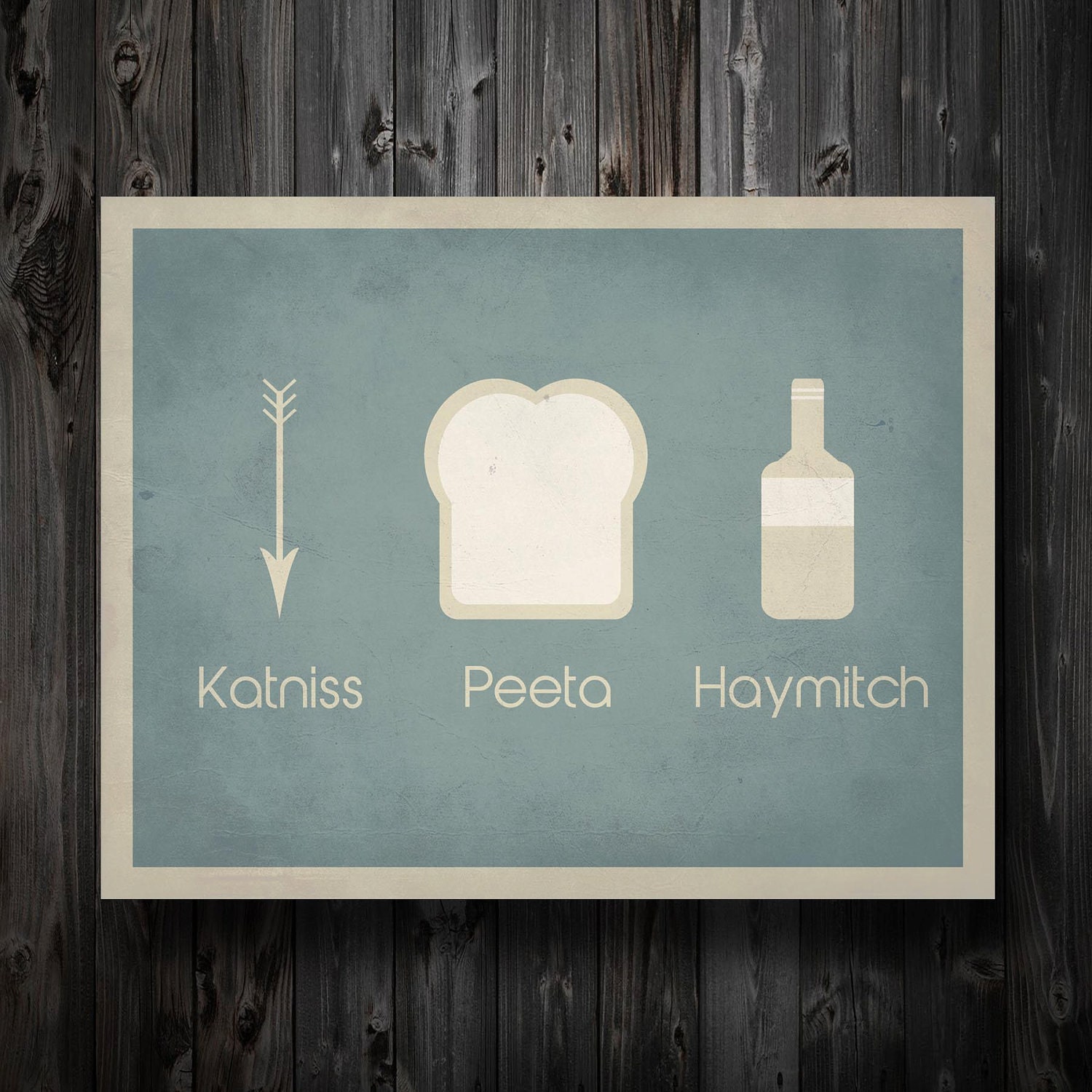 Hunger Games Inspired / Katniss Peeta Haymitch / Simplest Definition Typography / 11" x 14" Poster Print