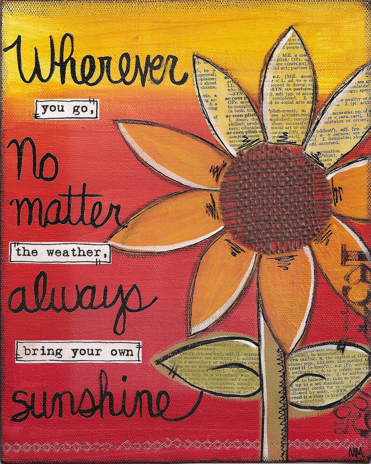 Bring your own Sunshine - 8x10 - Mixed Media - Art Print