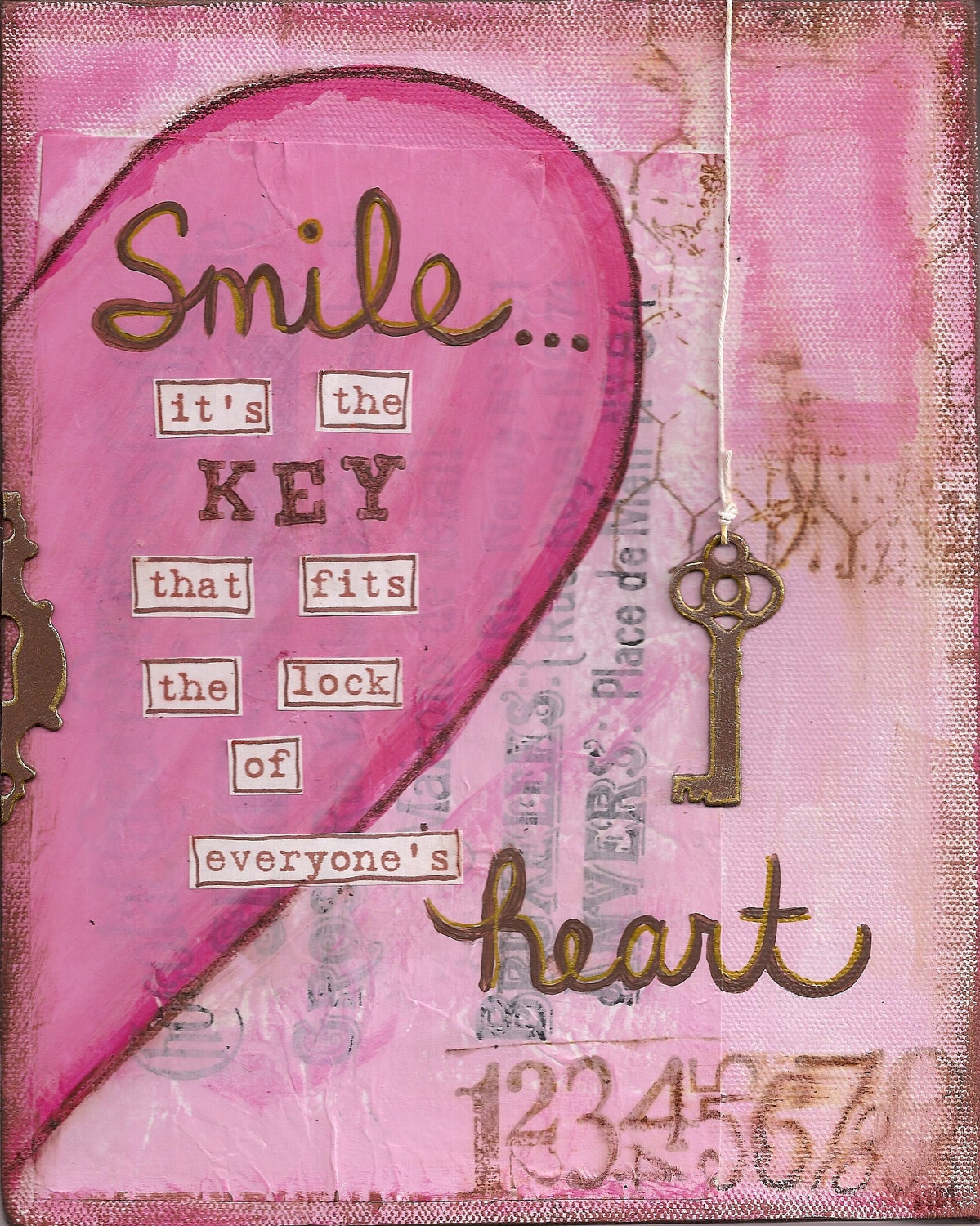 SMILE - 8x10 - Mixed Media - Art Print