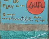 Let us play in the sun 8x8 - Mixed media - Art print