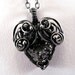 Ooak heart PENDANT grey and silver QUARTZ druise cabochon natural gemstone with sparkle FREE shipping