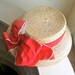 Whittall & Javits Straw Hat with Big Red Band and Bow