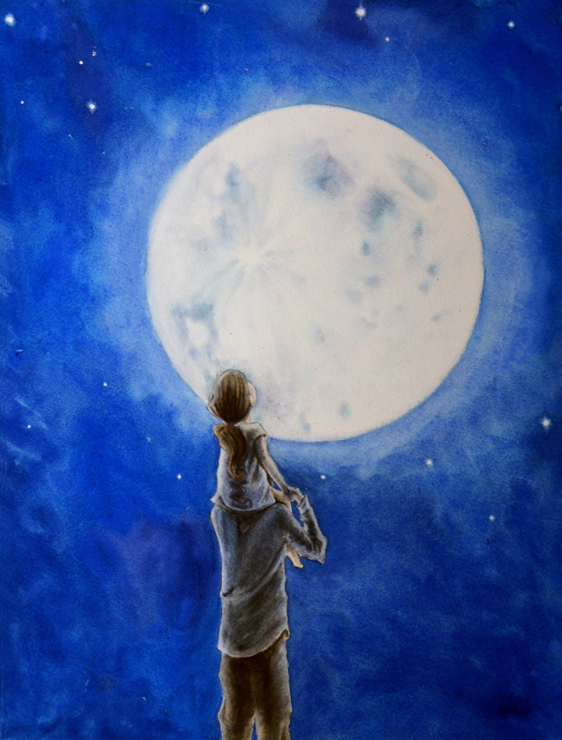 Stargazers Watercolor Illustration