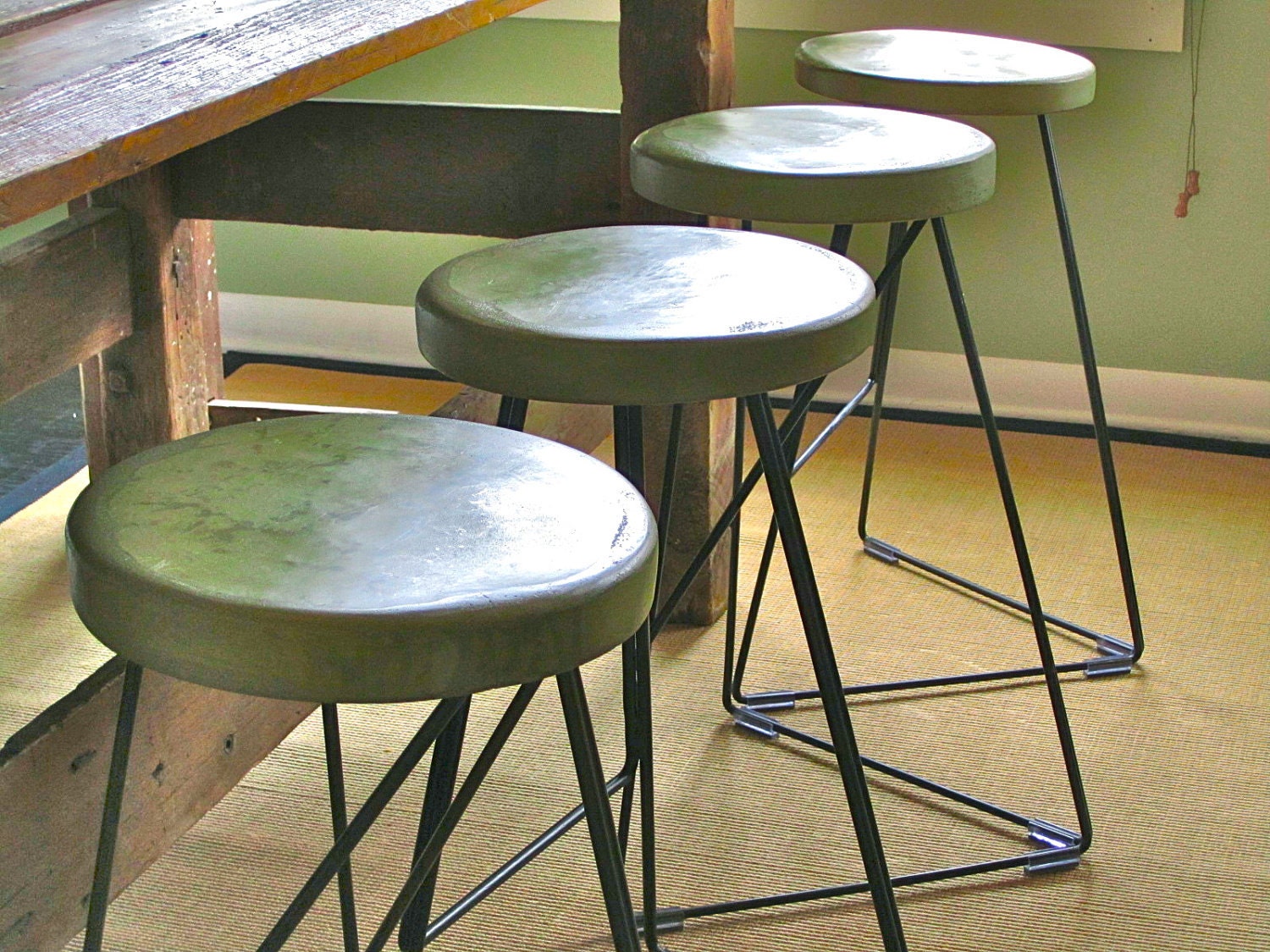 Industrial Coleman Bar Stool -CONCRETE & STEEL- Handmade