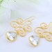 vintage cubic zirconia pear drop gold earrings designed wire wrapped connector wedding jewelry bridesmaid gift valentine day gift