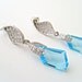 wedding jewelry cosmic cut crystal ocean blue earrings designed cz stone detail pinch bail and cz 925 silver post earrings bridal jewelry