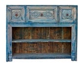 Aged Blue Bookshelf-Reduced