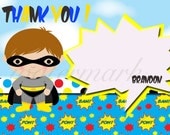 Super Hero thank you card-DIY, Batman, Superman, DIY VERSION, Super Hero Card