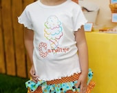 Child Ice Cream Cone Birthday Party T-shirt - Includes Monogrammed Name