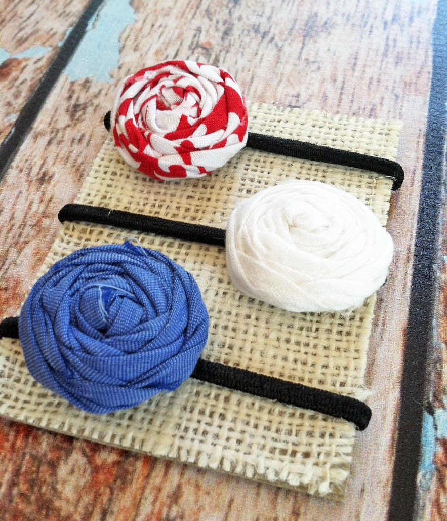 Sweet Red White and Blue Hair Band Trio