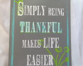 Giving Thanks - Typography Art Print - Inspirational - Simply Being Thankful