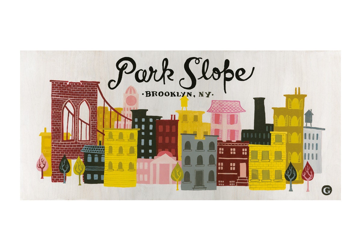 Park Slope Brooklyn Birch Wood Print - RESERVED