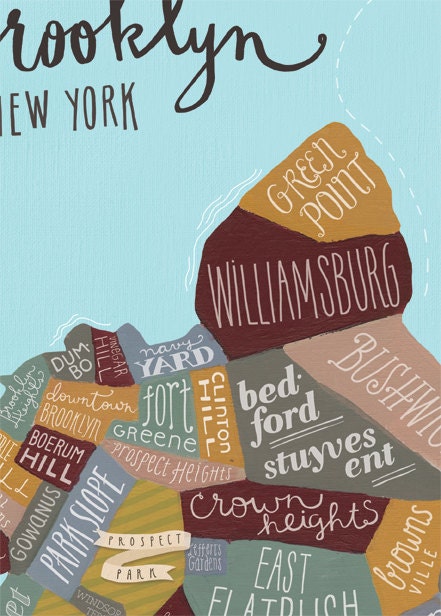 Brooklyn Neighborhood Map Print