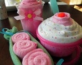 Gift Combo - Receiving Blanket Milkshake, Onesie Sundae & Washcloth Pea Pod