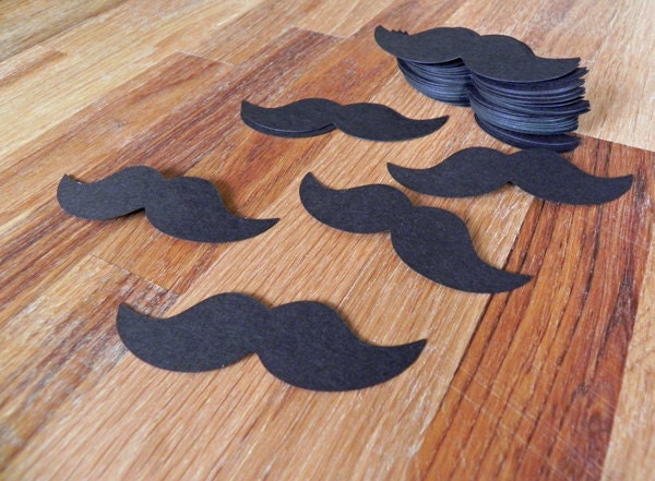 Die Cut Mustaches (25) - photo prop party decoration punch cutout card stock