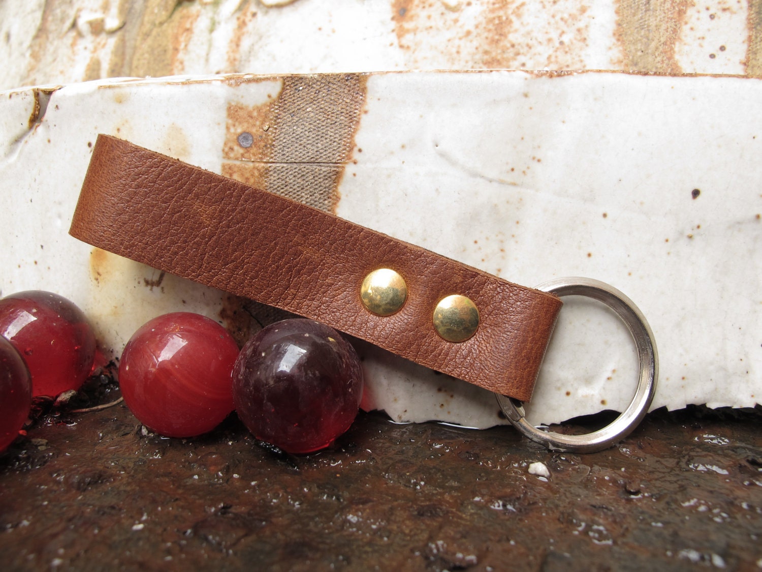 Leather keychain