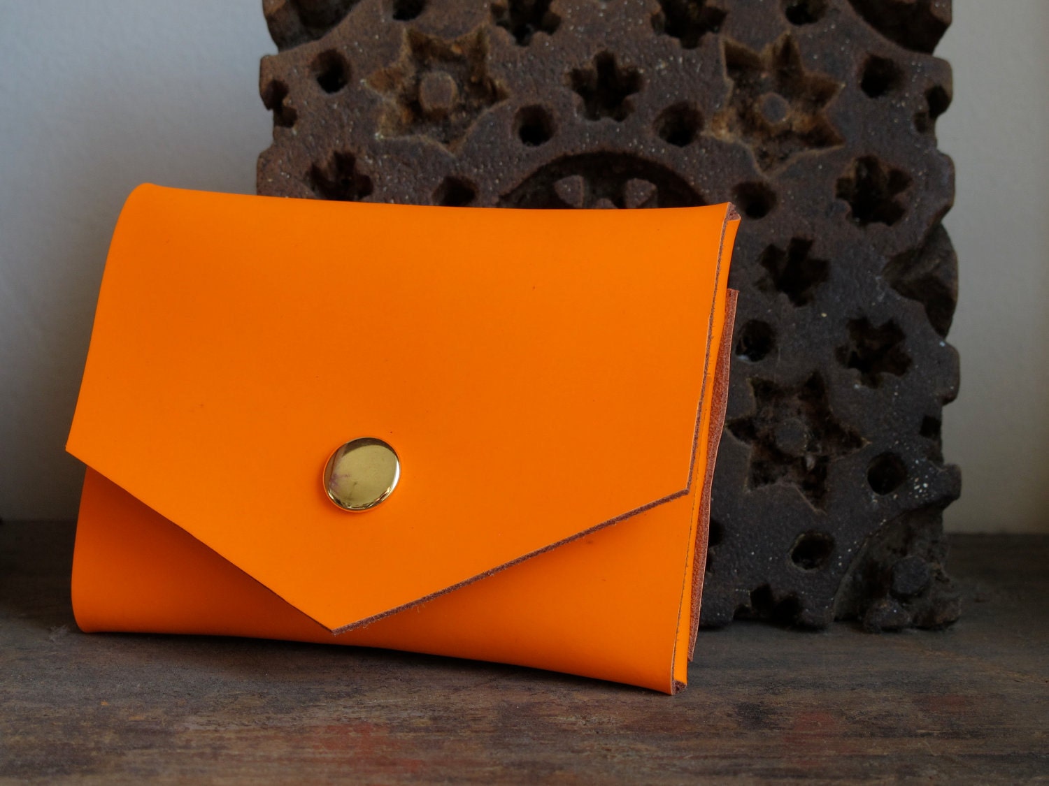 Neon Orange Envelope Wallet