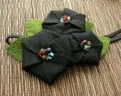 Eco friendly felt Poppy flower headband in Black