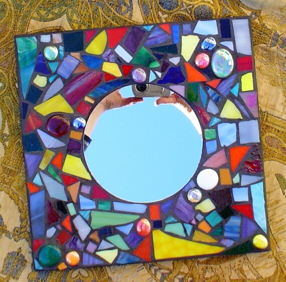 Stained Glass Mosaic 12 x 12 Confetti Mirror by
