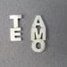 Silver Stud Earrings - TE AMO - I Love You Earrings