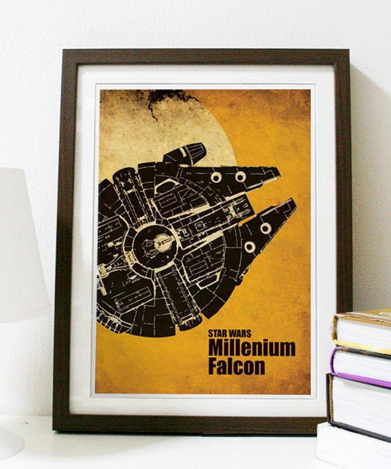Star Wars - Millenium Falcon A3 Poster Vintage Print