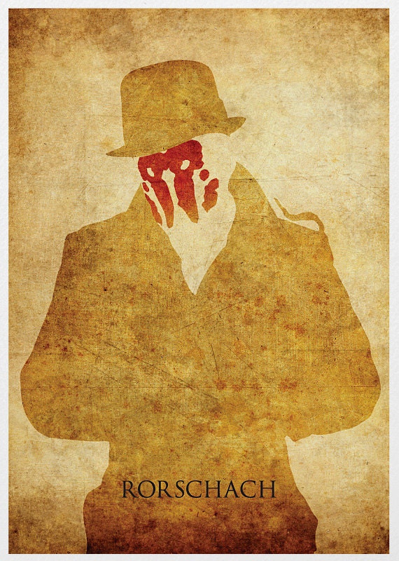 Watchmen Rorschach Vintage A3 Poster Print