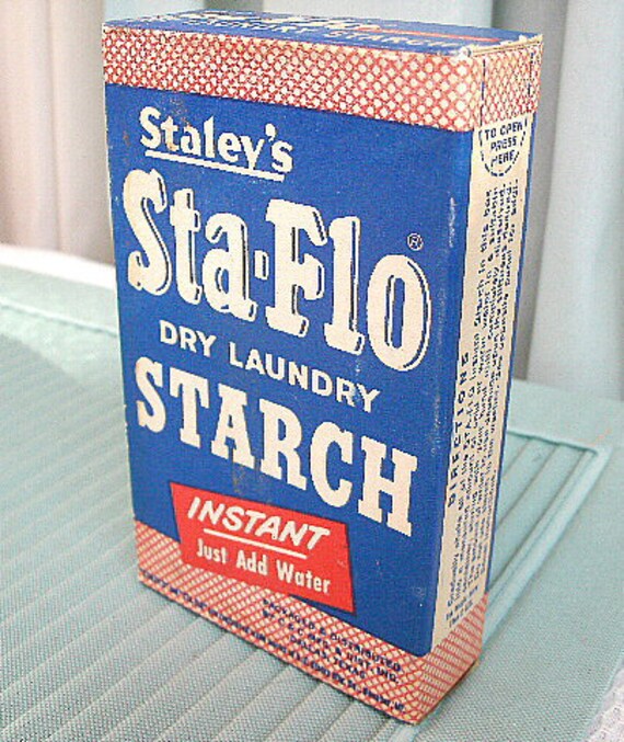 Vintage Laundry Starch Box StaFlo Unopened Blue by TinsStore