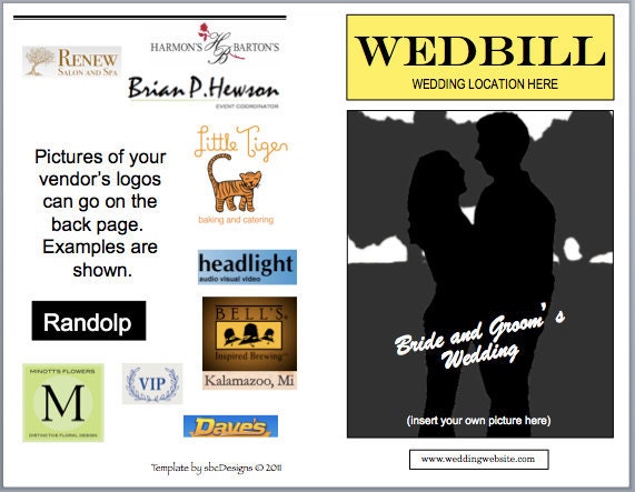 Playbill Style Wedding Program Template