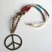 Peace Hemp Necklace - Spiral Beaded Macrame