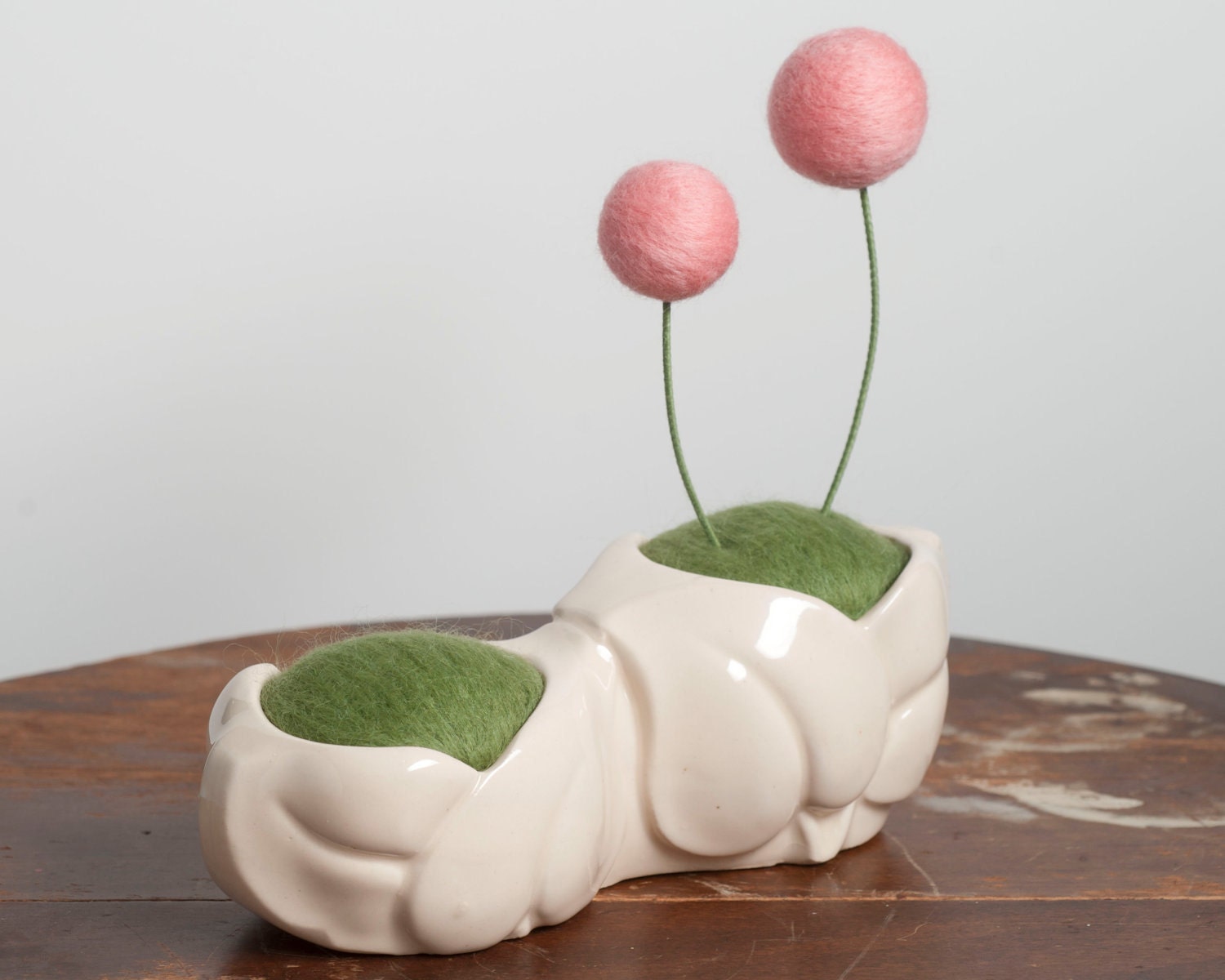 Felted Flower Double Pincushion