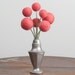Bouquet of Needle Felted Pink Flowers with Vintage Salt Shaker Vase