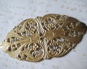Vintage Filigree Brass Stamping  Large Piece