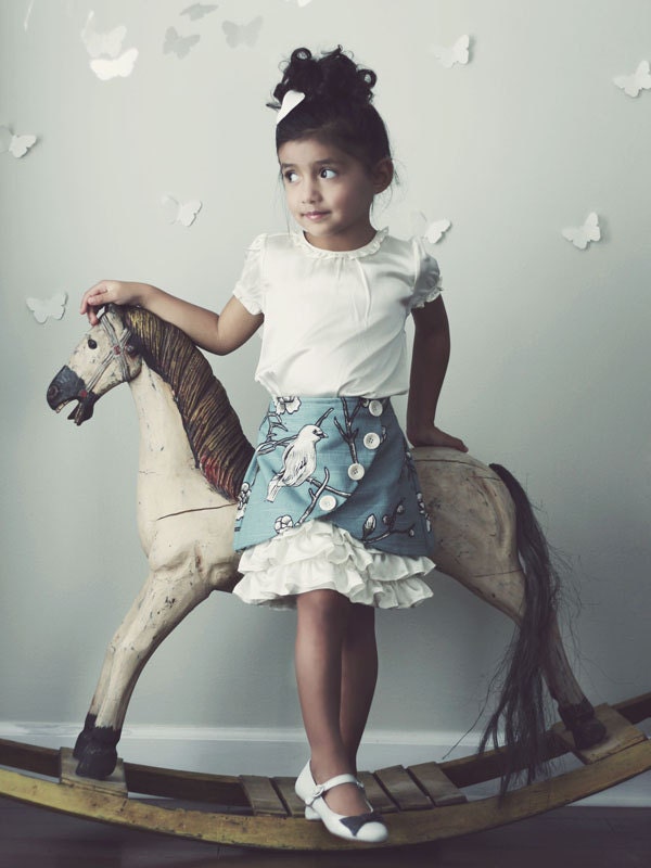 Vivienne Skirt PDF Pattern & Tutorial, All sizes 2-10 years included. Easy How To Ruffle skirt.